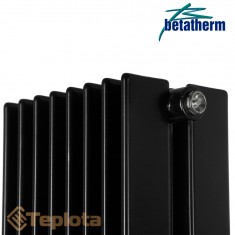  Вертикальний радіатор Betatherm Metrum BM6 2 1800x255, чорний (дизайнерський радіатор) 