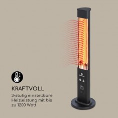  Інфрачервоний електричний обігрівач Blumfeldt Heat Guru Plus Black, 1,2 кВт (арт. 10035095) 