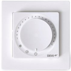  DEVI Терморегулятор DEVIreg Basic +4...45° механічний програмований Bluetooth вбудований 16A 230В білий 