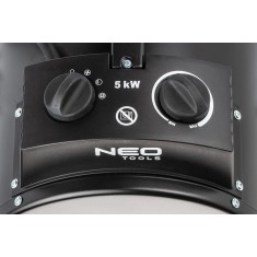  Neo Tools Теплова гармата електрична, 5кВт, 100м кв, 366м куб/год, 380В, нагрів. елемент - нерж. сталь, IPX4, чорний 
