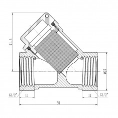  Фільтр косий для газу 1/2