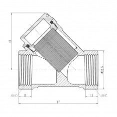  Фільтр косий для газу 3/4