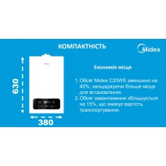  Газовий котел MIDEA  L1GB24-C20WS 