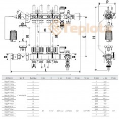  Giacomini R557FY012 Колектор теплої підлоги 12 контурів (змішуючий вузел, витратоміри) 