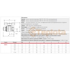  Giacomini R914X023 Кульовий кран 1/2 ВЗ Повнопрохідний, з шаром DADO© 