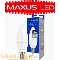 Світлодіодна лампа Maxus LED Global  C37 CL-F 5W 4100K 220V E14 AP 