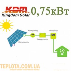  Автономна сонячна фотоелектрична станція 0,75 кВт з інвертором 1,5 кВт (пакетна пропозиція) 