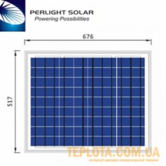 Солнечная батарея Perlight Solar 50 Вт 12 В, поликристаллическая (Grade A PLM-050P-36) 