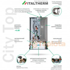  Конденсаційний котел Italtherm City Top 25 K (з трубою) 