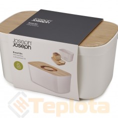  Joseph Joseph 81097 Стальная хлебница
с бамбуковой крышкой-доской 