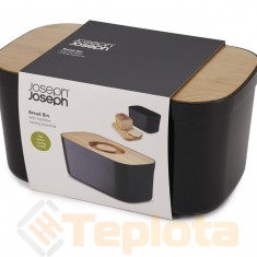  Joseph Joseph 81103 Стальная хлебница
с бамбуковой крышкой-доской 