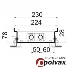  Внутрішньопідлоговий конвектор Polvax КЕ.230.1500.78 (міні) 