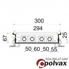  Внутрішньопідлоговий конвектор Polvax KEM.300.1250.67 (міні) 