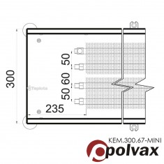  Внутрішньопідлоговий конвектор Polvax KEM.300.2500.67 (міні) 
