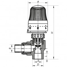  Кран термостатичний з термоголовкою кутовий 25x3/4 PPR Koer K0154.PRO (KP0196) 