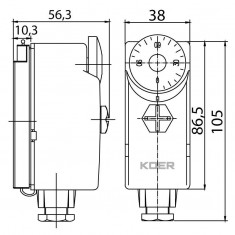  Термостат механічний накладний Koer KR.1351 (0…+90*C) (KP2776) 