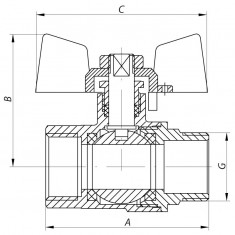  Кран кульовий Koer 1