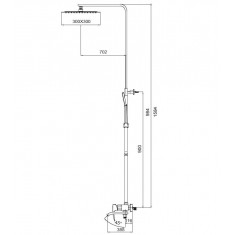  Душова колона із змішувачем Koer KB-56007-05 (Колір чорний) (KR3461) 