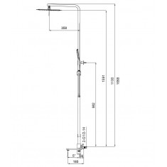  Душова колона із змішувачем Koer KB-56010-01 (Колір хром) (KR3494) 