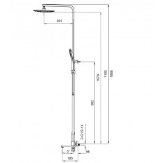  Душова колона із змішувачем Koer KB-56009-01 (Колір хром) (KR3506) 