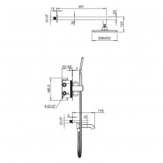  Вбудована душова система з термостатом Koer KB-67011-05 (Колір чорний) (KR4727) 