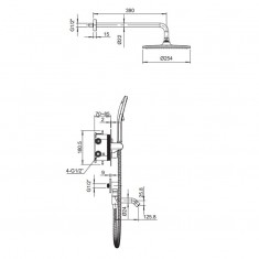  Вбудована душова система з термостатом Koer KB-67012-05 (Колір чорний) (KR4729) 