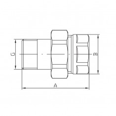  Згін американка прямий, без нікелю Koer KR.341.WN — 1/2