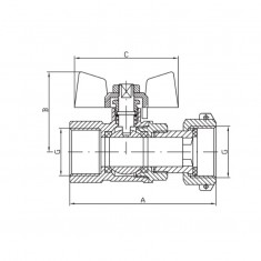  Кран з накидною гайкою Koer KR.222 - 1/2