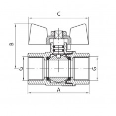  Кран кульовий Koer KG.207 - 1/2