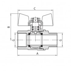  Кран кульовий Koer KG.208 - 1/2