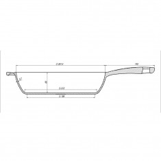  Сковорода Ø26 см, глибина 6 см, вага 3,1 кг. чавунна лита Т203 