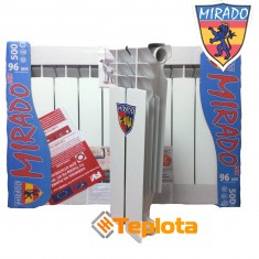  Радіатор біметалевий Mirado 500/96 - ціна за 10 секцій 
