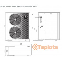  Тепловий насос моноблок MyCond BeeThermic 18 кВт (MHCM 18 SU3A) до -25, R32 Inverter 380В 