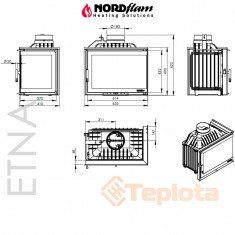  Камінна топка кутова чавунна NordFlam Etna Right 