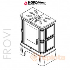  Кахельна камінна піч Nordflam Frovi White 5 кВт 