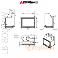  Камінна топка чавунна NordFlam LB 800 PW з водяним контуром 