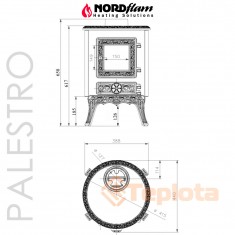  Чавунна піч Nordflam Palestro czarne 