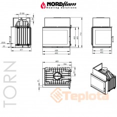  Камінна топка кутова чавунна NordFlam Torn Right 