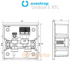  Набор регулювання теплої підлоги Oventrop Unibox E RTL, чорне скло, 1022761 