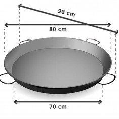  Сковорідка паельєра зі шліфованої сталі 80 см (від 20 до 40 персон) 