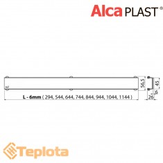  Alcaplast Решітка GLASS GL1200 для водовідвідного жолоба (душового трапу), чорне скло 1150 мм 