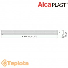  Alcaplast Решітка для водовідвідного жолоба, трапа (нержавіюча сталь матова), STREAM 850мм 