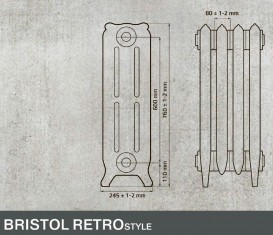  Чавунний дизайнерський радіатор RETROstyle Bristol 300 (підлоговий) 