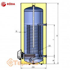  Бойлер непрямого нагріву Roda CS0200FHSHP для теплових насосів 