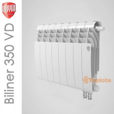  Радіатор біметалевий Royal Thermo Biliner 350 VD Bianco Traffico (білий) 8 секцій з нижнім підключенням 