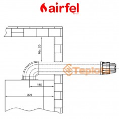  Комплект для коаксіального димоходу традиційного котла 1000 мм, (60/100) Airfel 