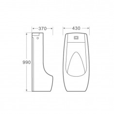  Пісуар підлоговий Qtap Scorpio з ІЧ-датчиком автоматичного змиву 430х370х990 White QT1488101HW 