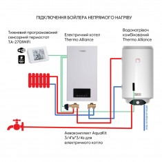  Водонагрівач електричний комбінований Thermo Alliance вертикальний 80 л. т.о. 0,24 кв.м лівий, мокрий ТЕН 2,0 кВт (CWH 8044 4S L) 