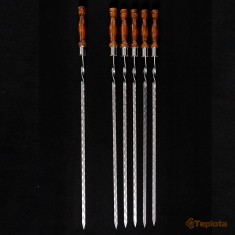 Шампур 610 (490) х 12 х 3 мм, плоский з дерев'яною ручкою Преміум (ціна за 1 шт.) 