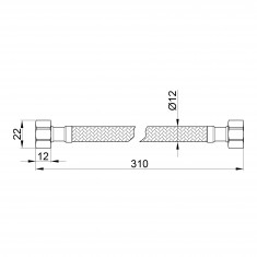  Шланг гнучк. нерж. обплет. L- 30cм. 1/2